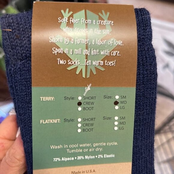 COPY - Alpaca Crew Socks Deep Blue - Picture 2 of 3